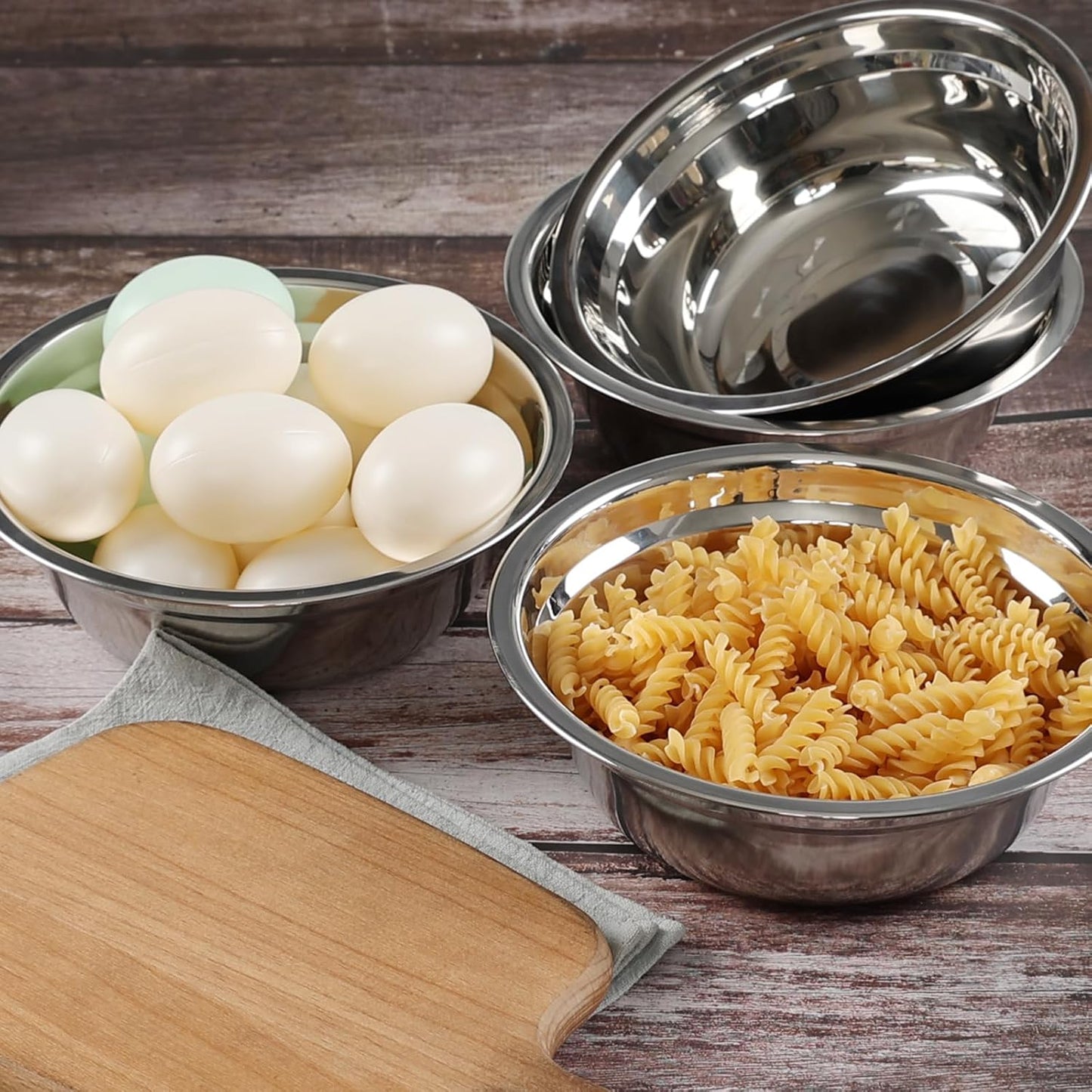 Minekkyes Stainless Steel Mixing Bowl Set of 4, Small Metal Nesting Bowls for Mixing, Serving, Cooking, Baking