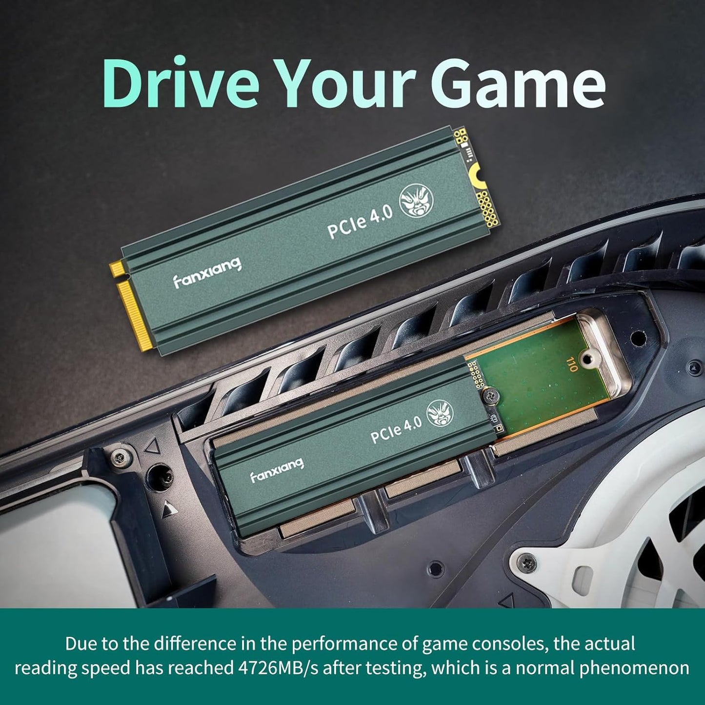 fanxiang S660 M.2 SSD 2TB NVMe for PS5 with Heatsink, Up to 4800MB/s, 3D NAND TLC, PCIe Gen4 Internal Solid State Drive,SLC Cache