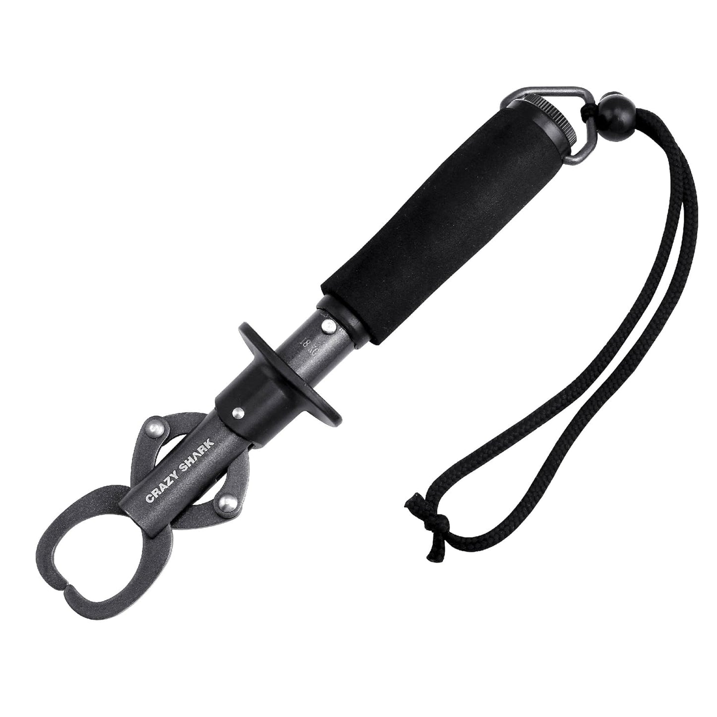 Crazy Shark Portable Stainless Steel Fish Lip Grabber Gripper Grip Tool Fish Holder Tackle EVA Handle 40lbs (Dark Gray)