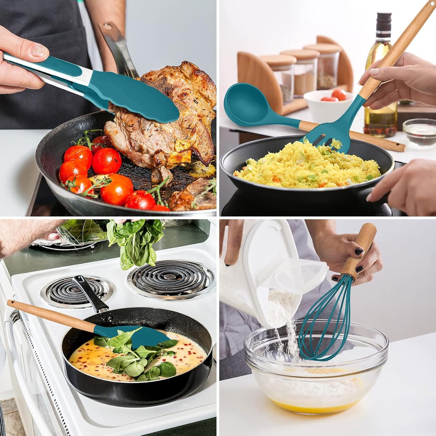 Purilite Select 6-Piece Silicone Cooking Utensil Set
