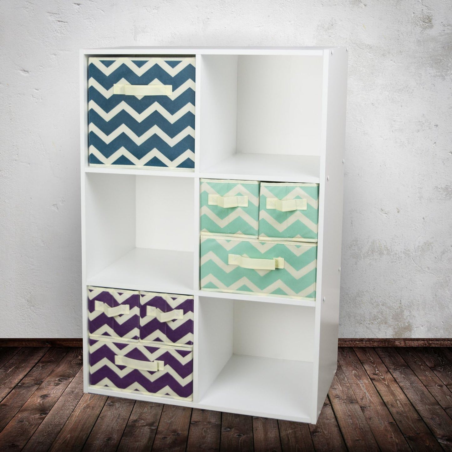 DII Foldable Fabric Storage Containers for Nurseries, Offices, Closets, Home Decor, Cube Organizers & Everyday Storage Needs, (Large - 11 x 11 x 11) Scroll Nautical Blue - Set of 2