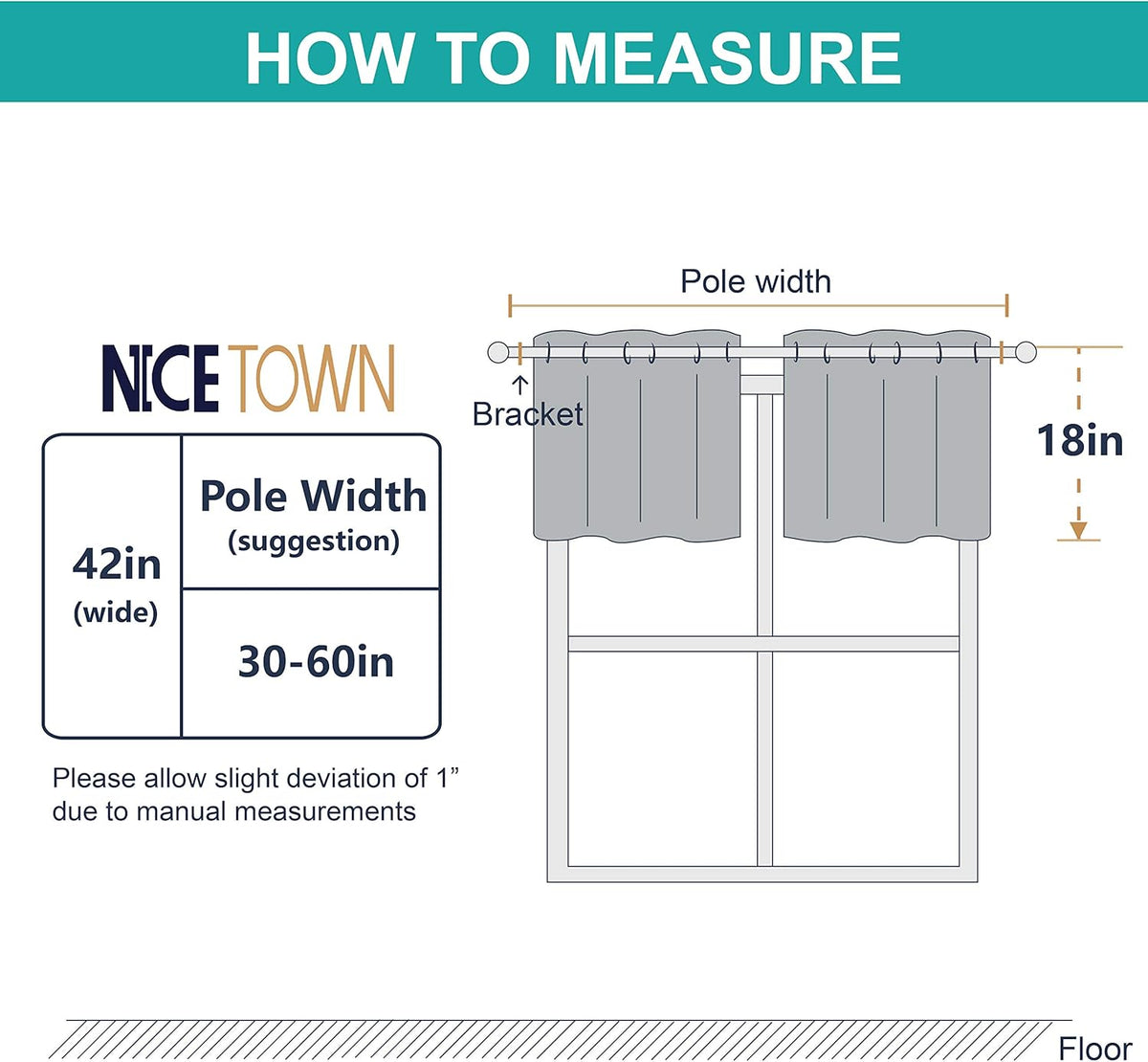 NICETOWN Blackout Curtains 2 Panels for Bedroom- Thermal Insulated Grommet Blackout Curtains 63 Inches Long for Living Room/Kitchen Rideaux occultants (2 Panels, W42 x L63 -Inch,Grey) - PuriLite