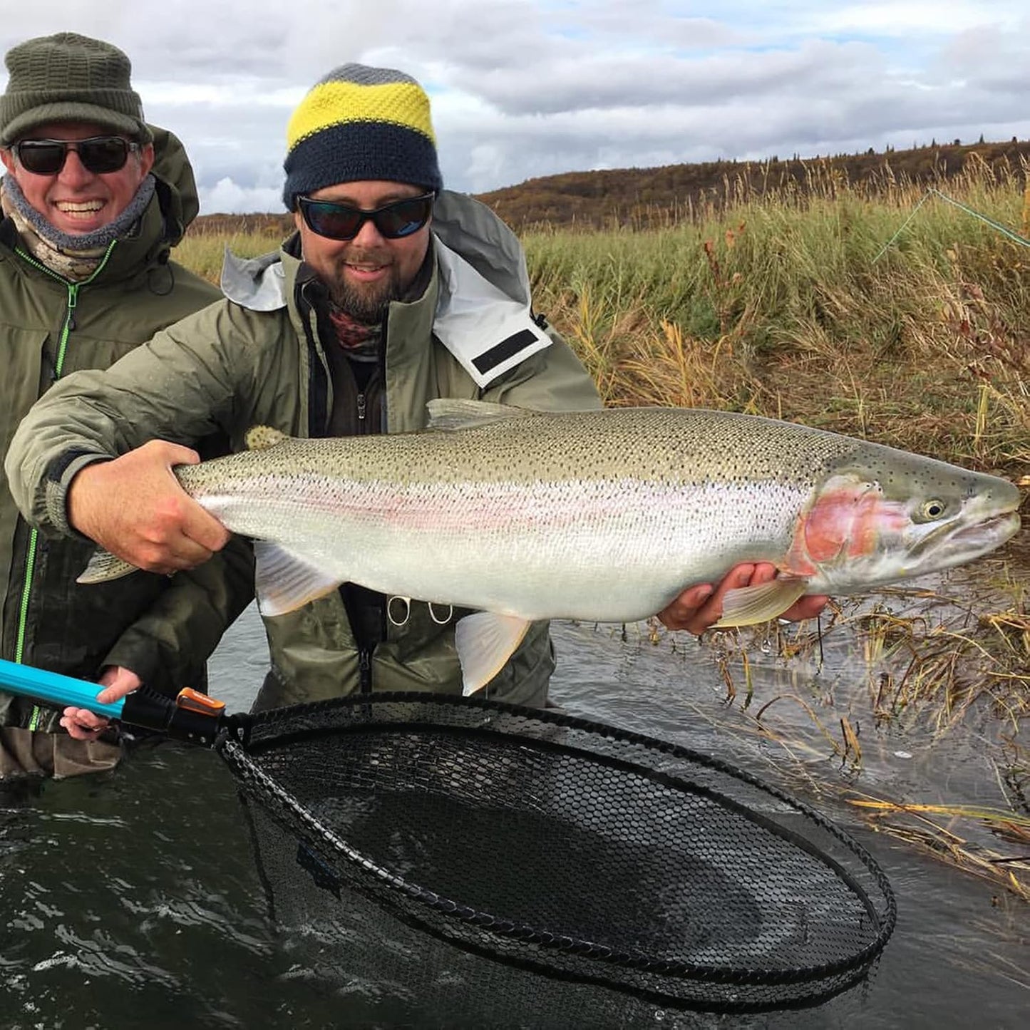 SAN LIKE Fishing Net Telescopic Landing Nets Folding Rubber Fish Net Rubber Coated Landing Net with Adjustable Sturdy Pole Handle for Saltwater Freshwater Bass Trout Fishing Easy Catch & Release