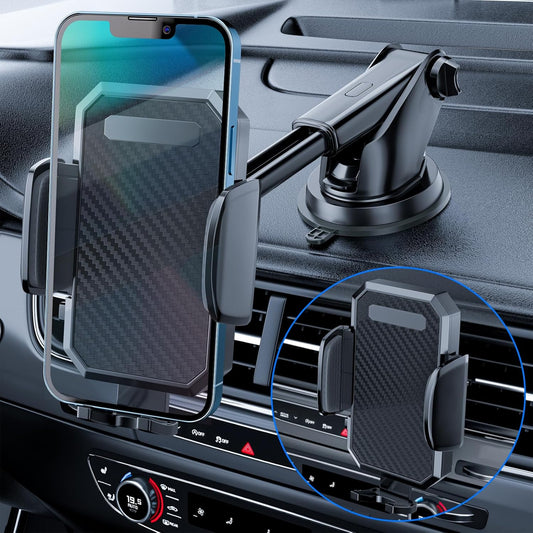 Purilite Select 3-in-1 Car Phone Holder with Suction Cup & Vent Clip