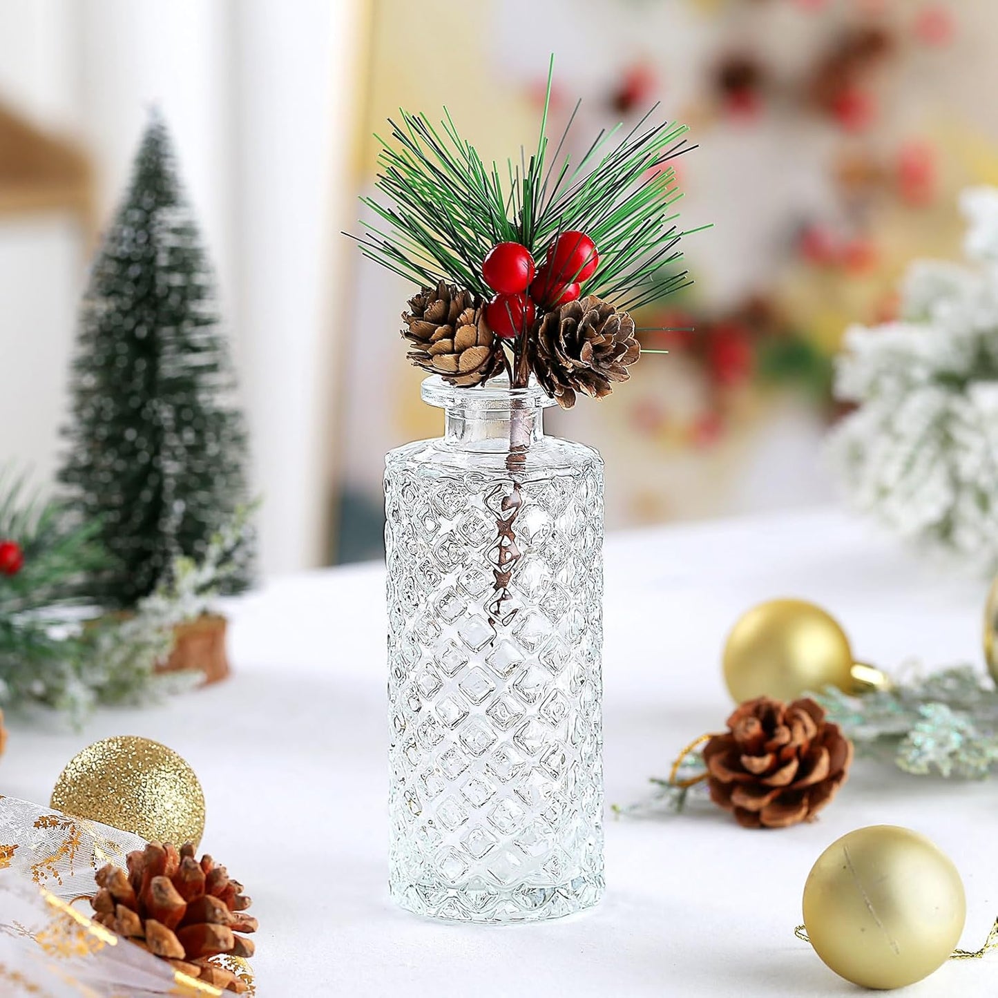 30 Pcs Mini Bud Vases As Wedding Centerpieces for Tables,Clear Bud Vases for Flowers,Small Flower Vases Suitable for Birthday Party,Anniversary,Wedding Reception,Baby Shower