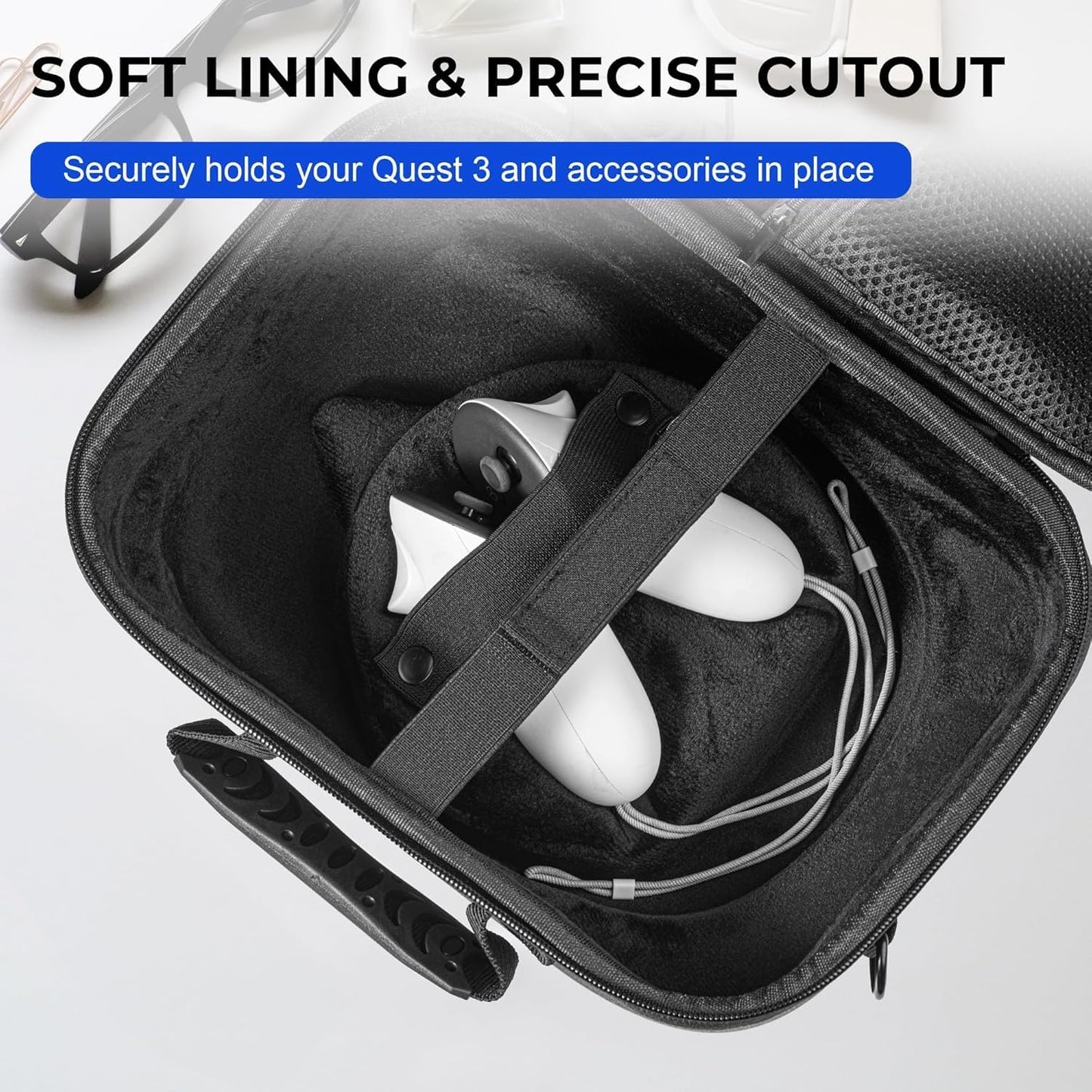 Large Carrying Case for Meta Quest 3S,Hard Travel Case for BOBOVR S3 Pro/Kiwi Design Battery Head Strap,Controllers and Other Accessories,Portable Storage Travel Bag for Oculus Quest 3S/Quest 3(Black)