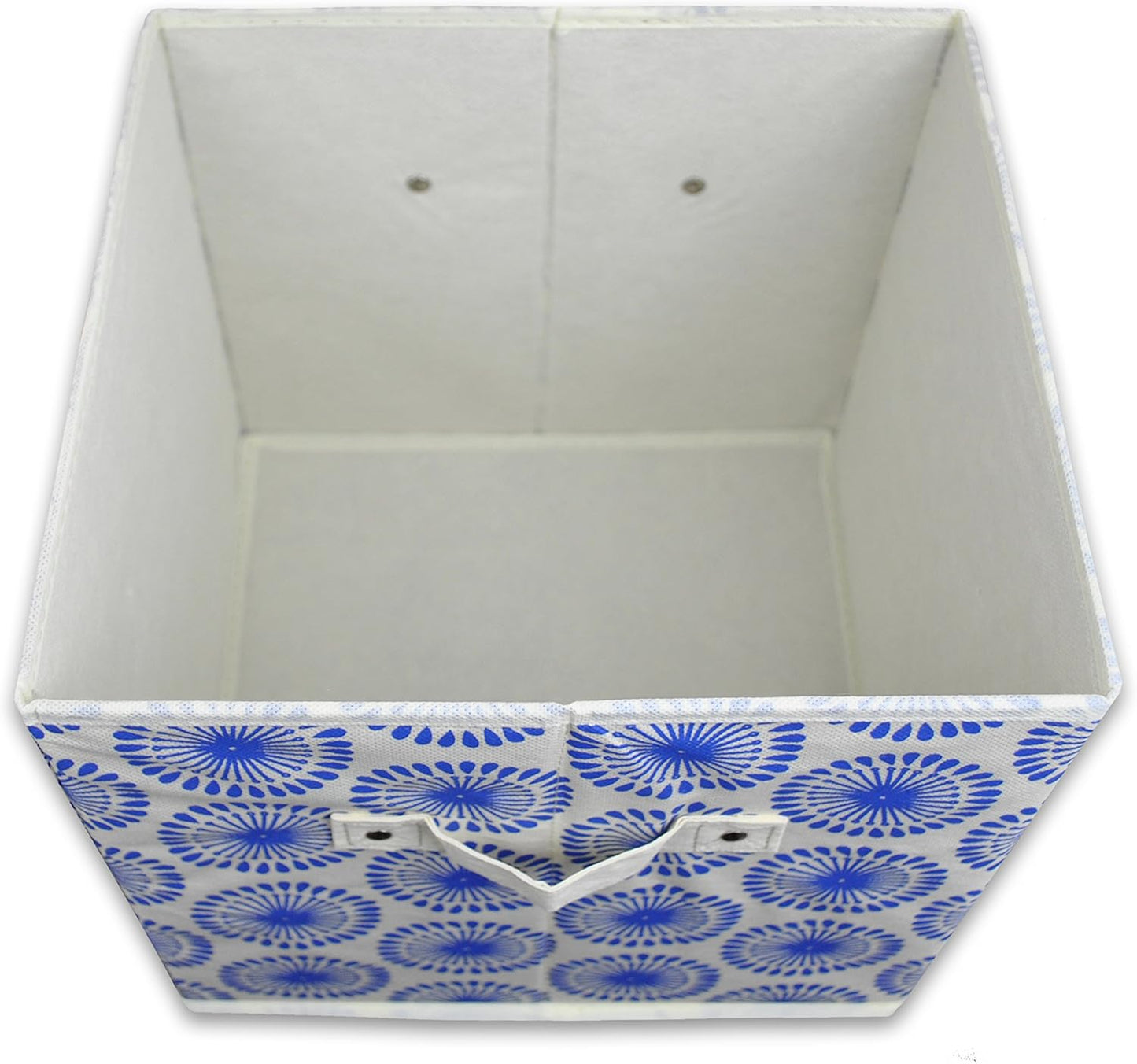 DII Foldable Fabric Storage Containers for Nurseries, Offices, Closets, Home Decor, Cube Organizers & Everyday Storage Needs, (Large - 11 x 11 x 11) Scroll Nautical Blue - Set of 2