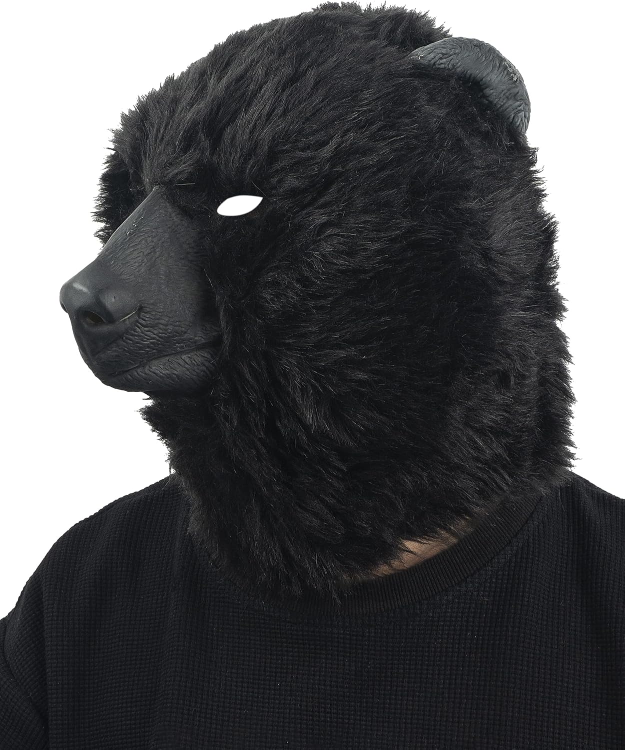 Black Bear Head Mask Full Face Plush Bear Costume Deluxe Halloween Party Animal Head Masks