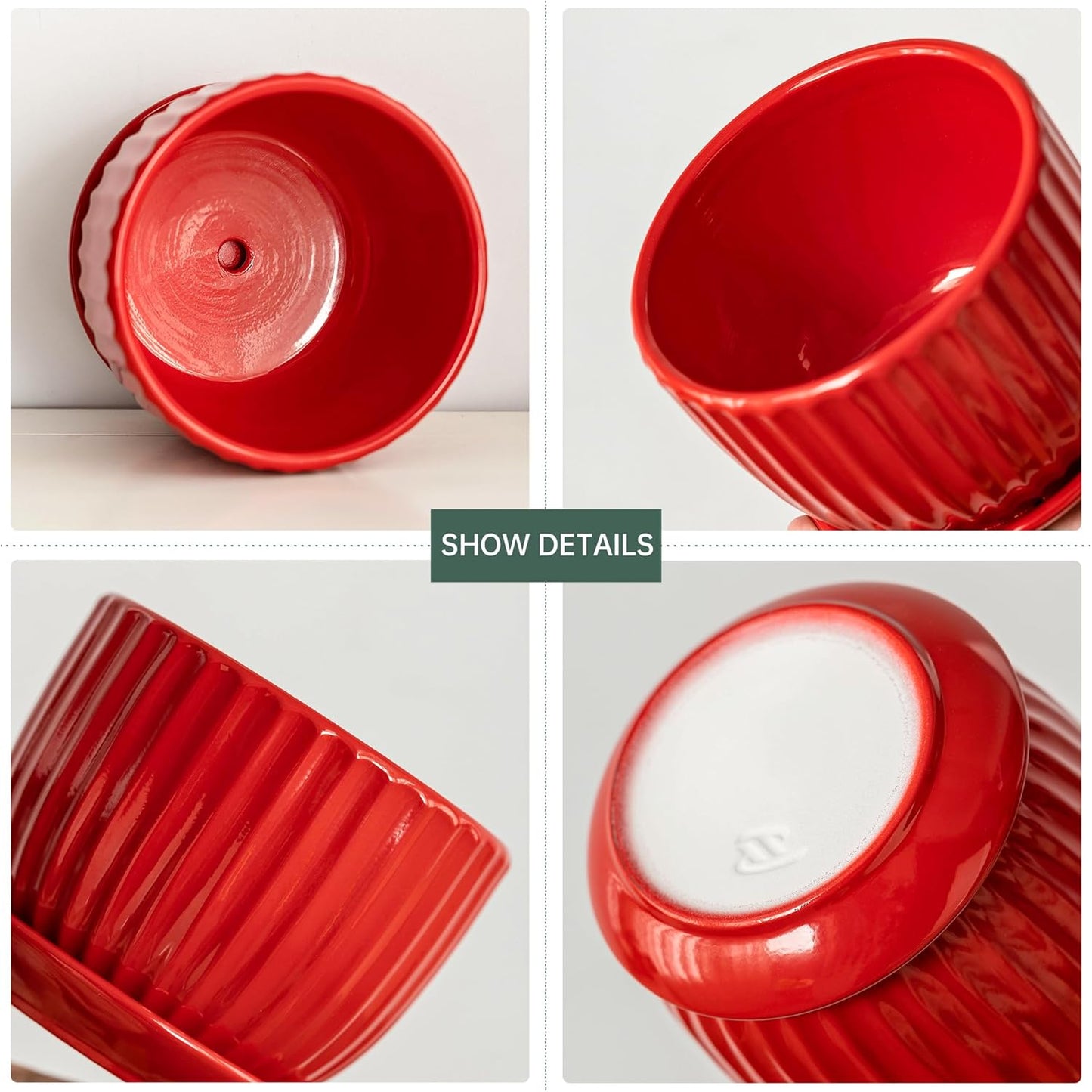 Purilite Select 3-Piece Ceramic Indoor Planter Set