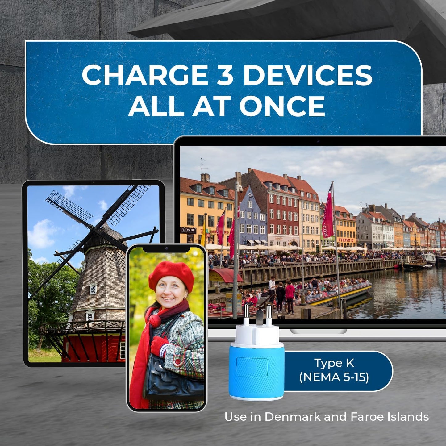 OREI South Africa, Botswana, Namibia Travel Plug Adapter with Dual USB - USA Input - Type M (U2U-10L), Will work with Cell Phones, Camera, Laptop, Tablets, iPad, iPhone