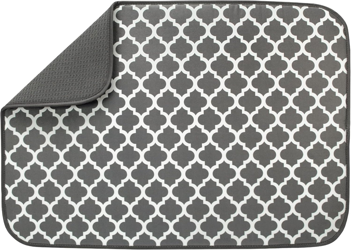 XL Microfiber Dish Drying Mat | Reversible Absorbent Kitchen Counter Drying Pad