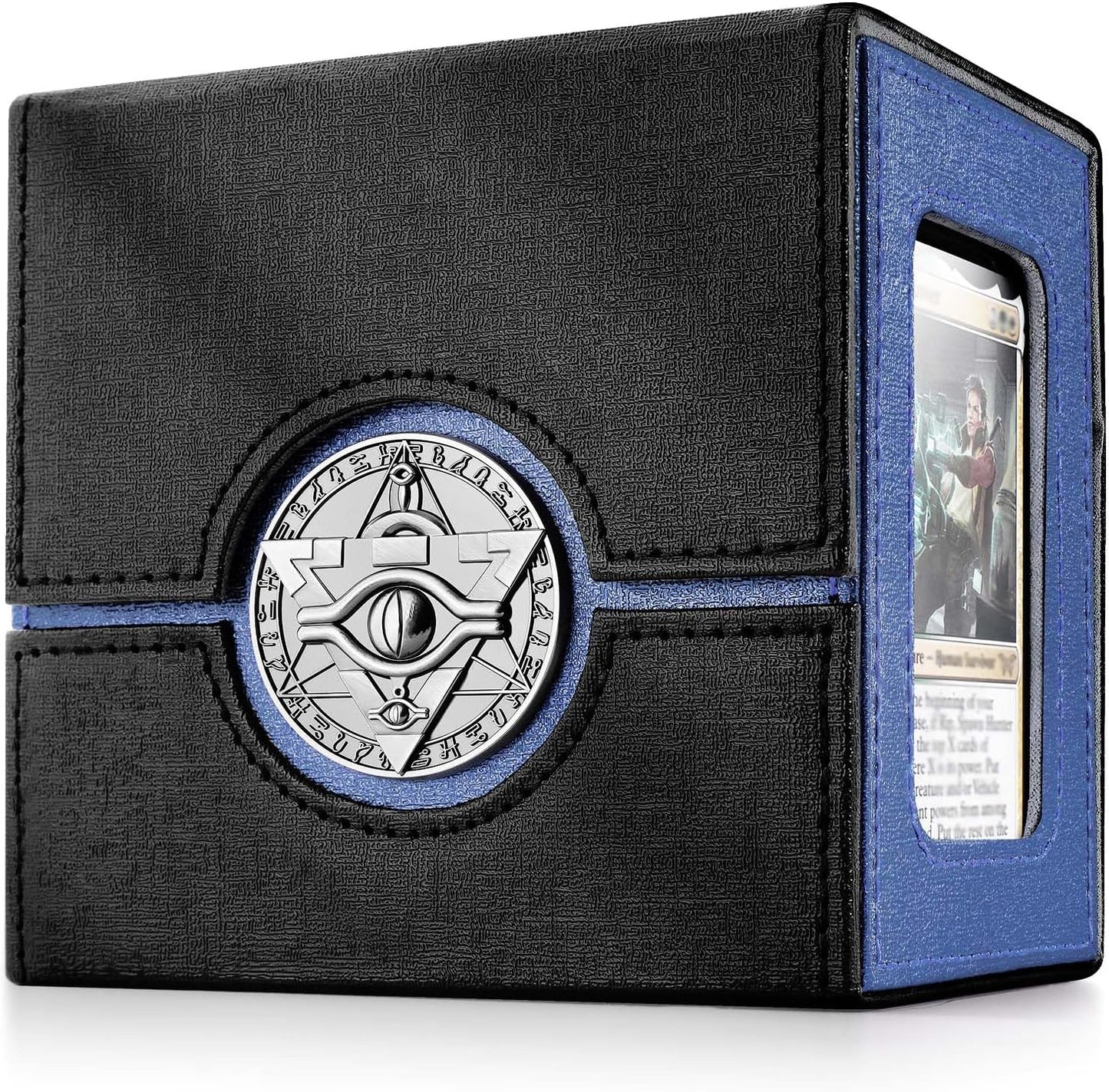 Kabinka Commander Deck Box for MTG with Metal Emblem, Card Deck Box with Dice Tray, Hold 100 Double-Sleeved Cards for TCG/PTCG, Cards Storage Case, 35PT Magnetic Card Holder (Black& Purple, Lotus)