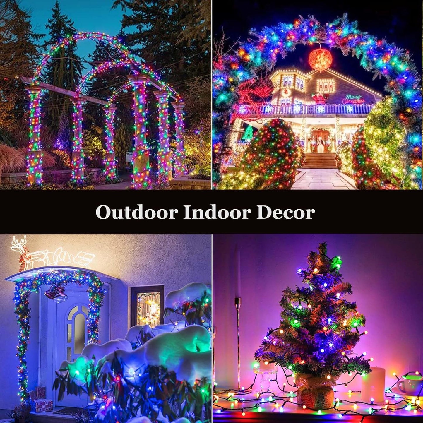 Tcamp 105FT 300 LED Purple Orange Halloween Decorations Lights Motion Activated Sync with 4 Scary Music, 6 Modes Halloween String Lights for Party Yard Outdoor Indoor Decor (3 Sets Connectable)