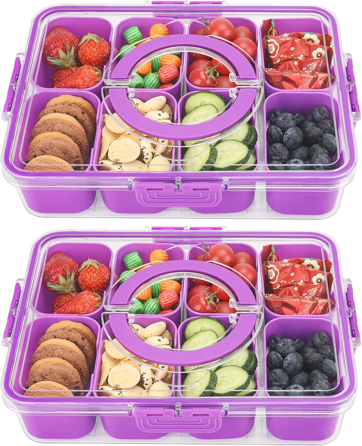 Purilite Select Clear Compartmentalized Snack Box