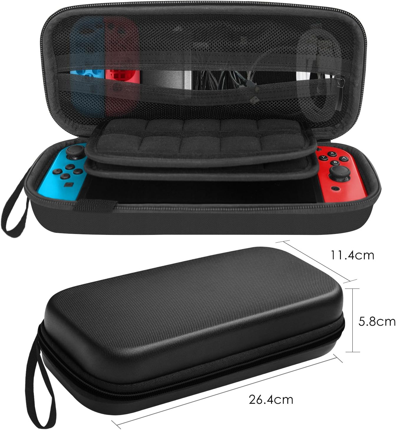 JETech Carrying Case for Nintendo Switch 2 (2025) 7.9 Inch, Hard Shell Portable Travel Bag with 10 Game Card Slots and Accessories Pouch, Lightweight Anti-Scratch Protection (Black)