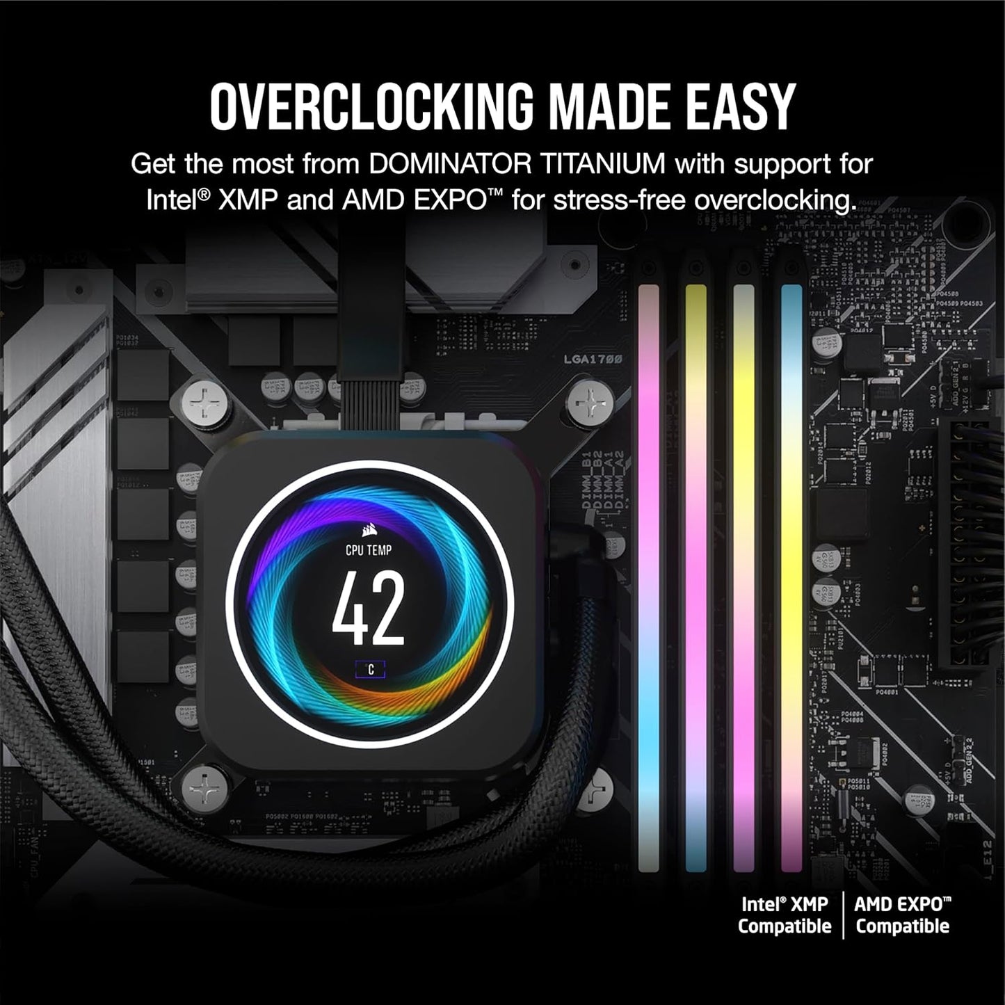 CORSAIR Dominator Titanium RGB DDR5 RAM 96GB (2x48GB) 6000MHz CL30-36-36-76 1.40V AMD Expo Intel XMP 3.0 Desktop Computer Memory – White (CMP96GX5M2B6000Z30W)