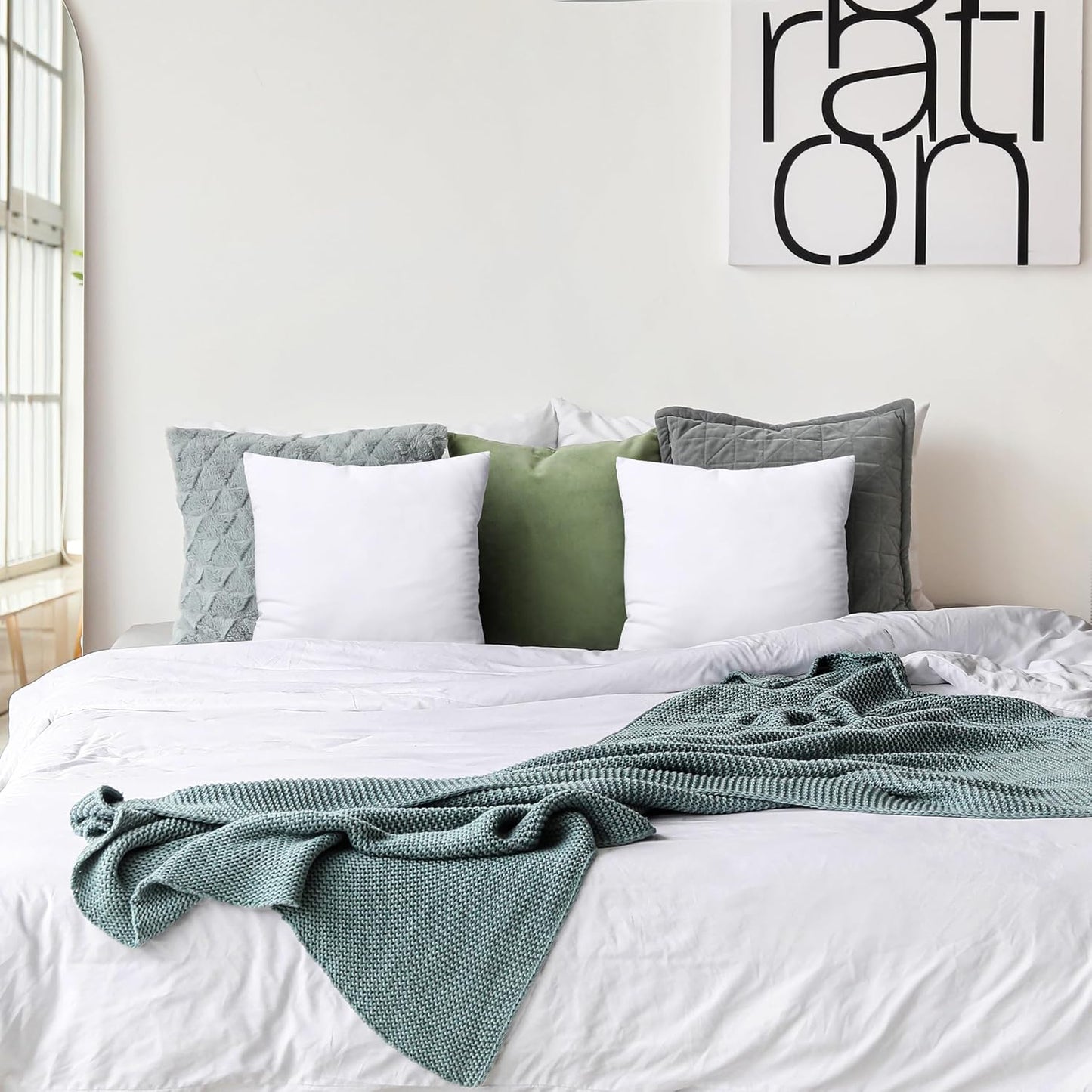 Utopia Bedding Throw Pillows Insert (Pack of 2, White) - 20 x 20 Inches Bed and Couch Pillows - Indoor Decorative Pillow