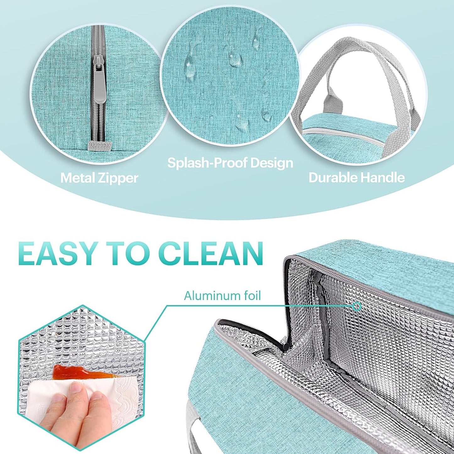 Lunch Bag for Women & Men Adult Insulated Lunch Box, Small Leakproof Cooler Food Lunch Containers Reusable High Capacity Lunch Tote Bags for Work, Travel, Outdoor