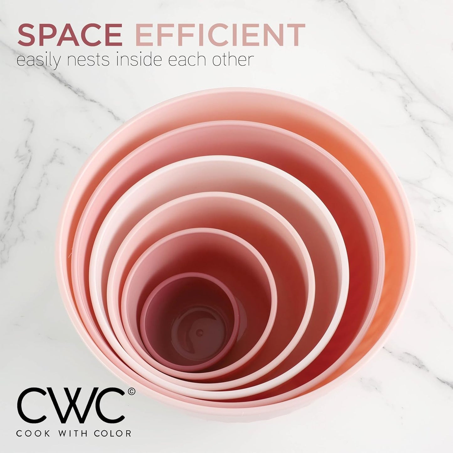 COOK WITH COLOR Prep Bowls with Lids- 8 Piece Nesting Plastic Small Mixing Bowl Set with Lids (Teal Ombre)