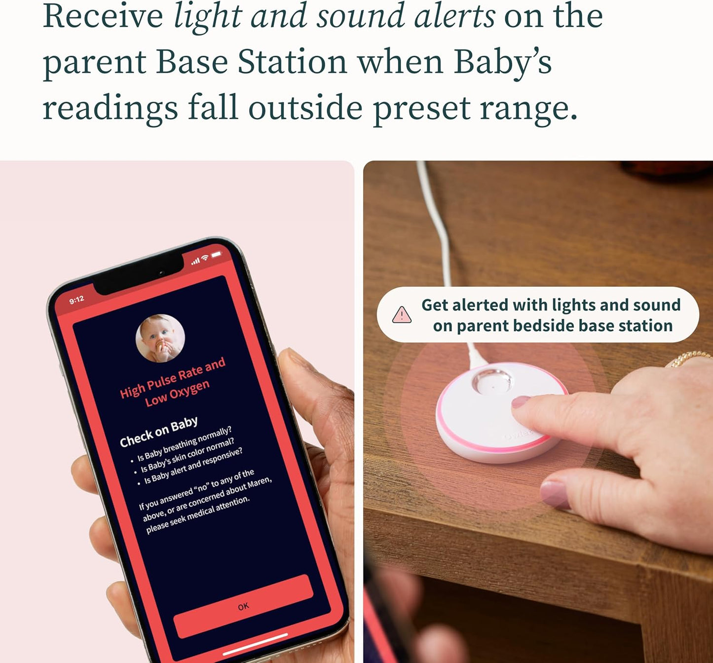 Owlet Dream Sock - Smart Baby Monitor View Heart Rate and Average Oxygen O2 as Sleep Quality Indicators. Wakings, Movement, and Sleep State. Digital Sleep Coach and Sleep Assist Prompts, Mint