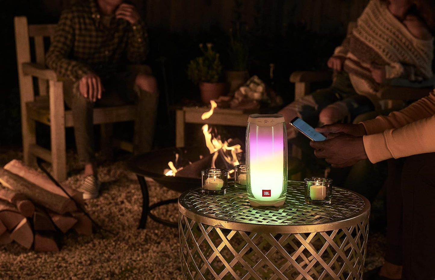 JBL Pulse 4 Portable Waterproof Wireless Bluetooth Speaker with 360 Sound, Light Show and up to 12 Hours of Battery Life - Black