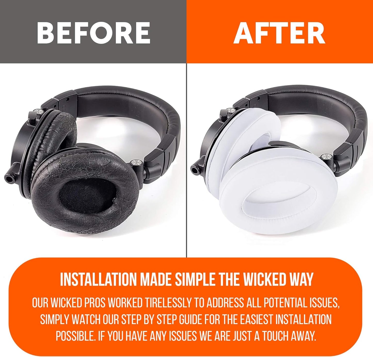 WC PadZ - The Ultimate Upgraded Earpads by Wicked Cushions - Compatible with Audio Technica, HyperX, SteelSeries Arctis & More - Extra Thick - Bigger Opening - Softer Memory Foam | (Black)