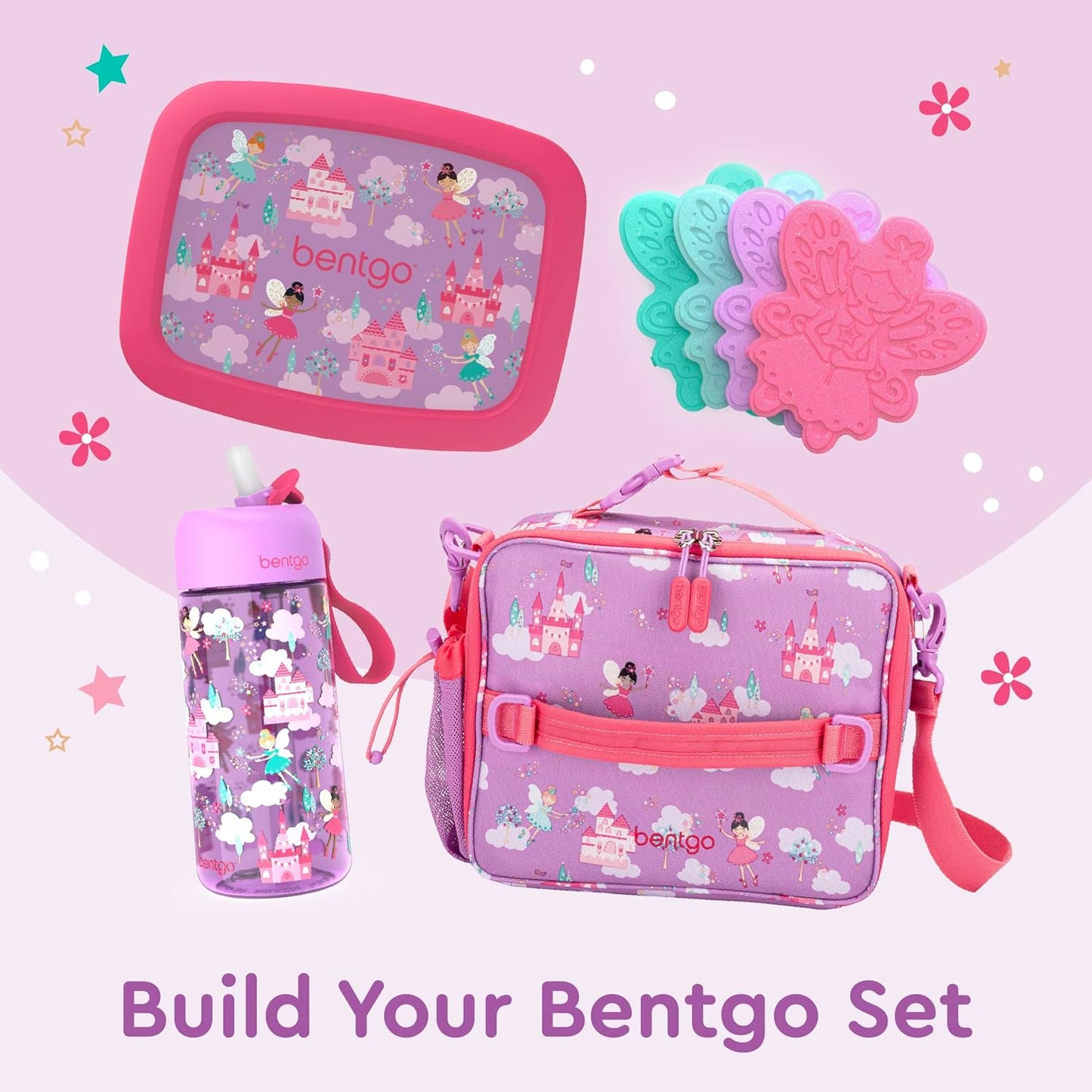Bentgo® Kids Lunch Bag - Durable, Double Insulated, Water-Resistant Fabric, Interior & Exterior Zippered Pockets, Water Bottle Holder - Ideal for Children 3+ (Shark)