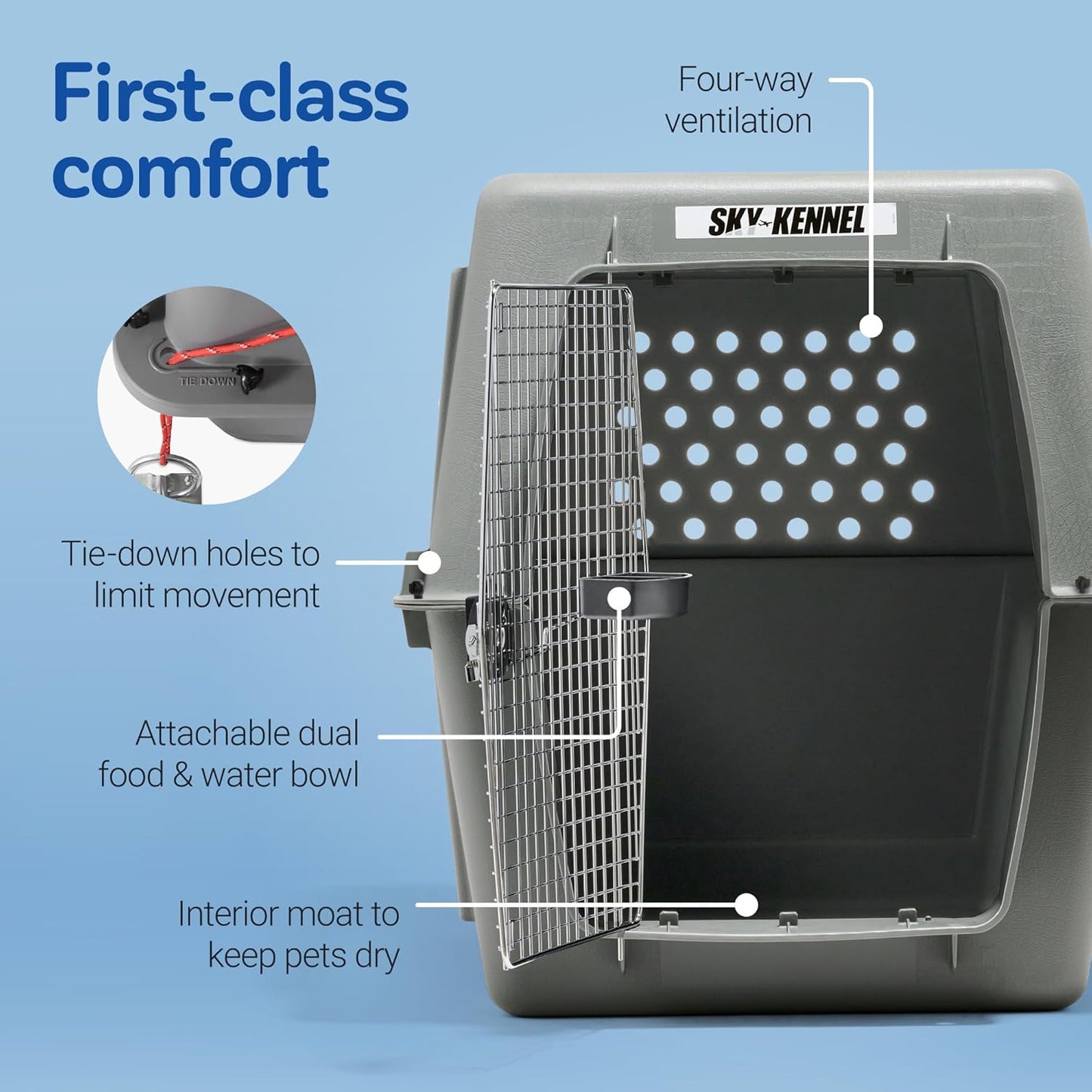 Petmate 00200 Sky Kennel for Pets from 25 to 30-Pound, Light Gray