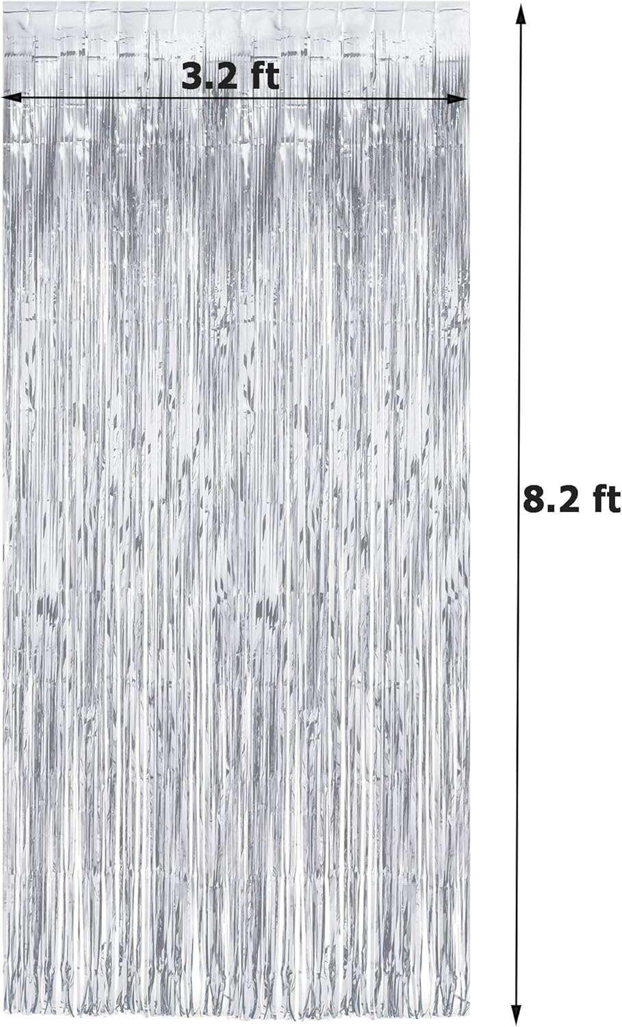 GREATRIL Iridescent Party Tinsel Fringe Backdrop Decorations - Holographic Foil Streamers Curtain for Mermaid/Under The Sea/Frozen/Ocean/Disco/Birthday Themed 3.2ft x 6.5ft - 2 PCS