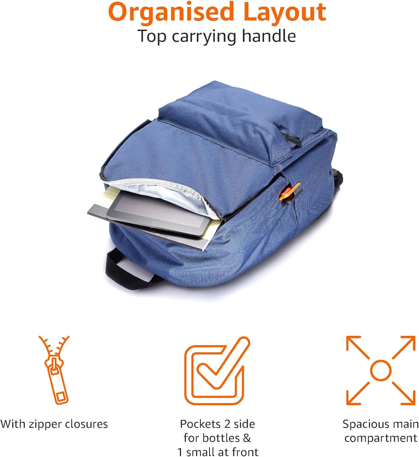 Amazon Basics Classic School Backpack - Black