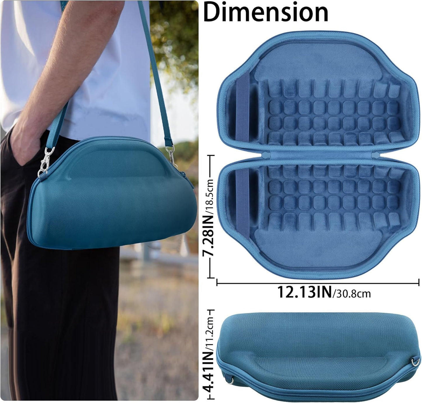 co2CREA Case for JBL Charge 6 Waterproof Portable Bluetooth Speaker, Hard Travel Case with Detachable Shoulder Strap (White Case)