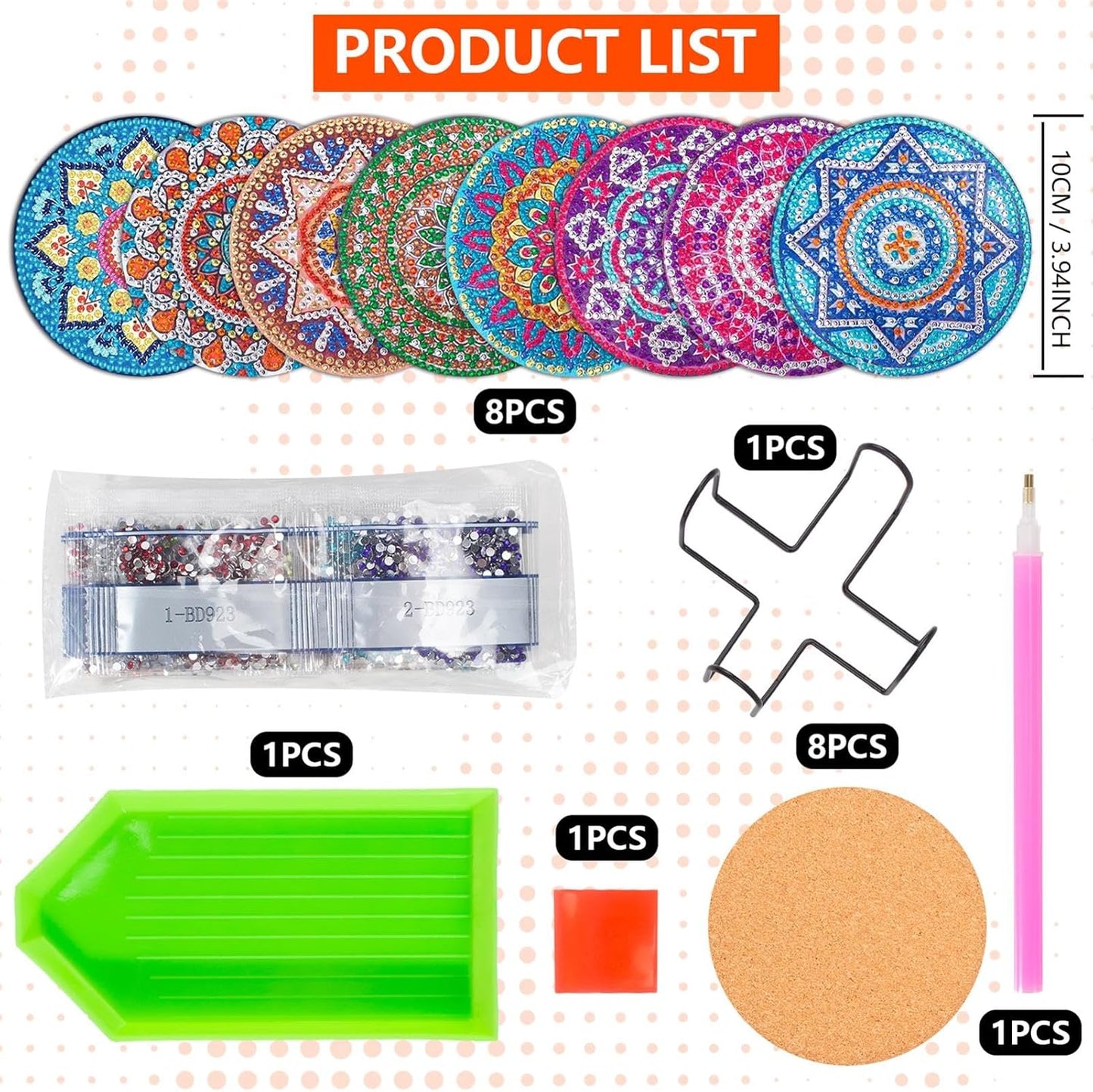 Purilite Select Cat Diamond Art Coasters Kit