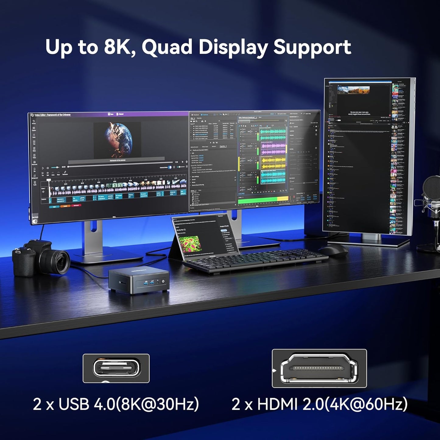 GEEKOM IT15 Mini PC (3-Year Quality Support) with The Most Powerful 15th Gen Intel Core Ultra9-285H, 32GB DDR5& 2TB M.2 2280 NVMe Gen4*4 SSD, Mini Desktop Win11 Pro, WiFi7/BT5.4/Dual 2.5G LAN/USB4/8K