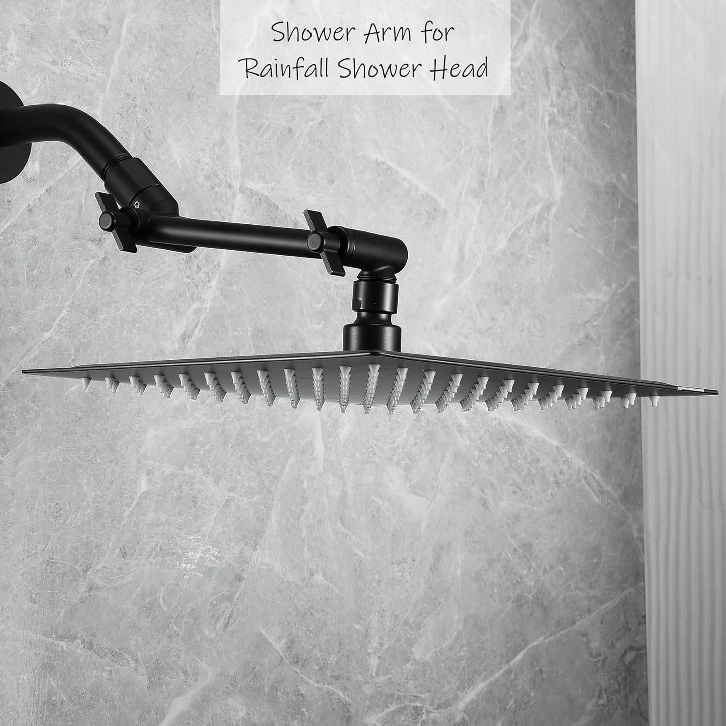 Shower Head Extension Arm, 6 Inch Adjustable Shower Arm Extender for Handheld/Fixed/Rain Shower Head, All Metal Showerhead Arm with G1/2 Universal Connector, Easy Installation, Brushed Nickel