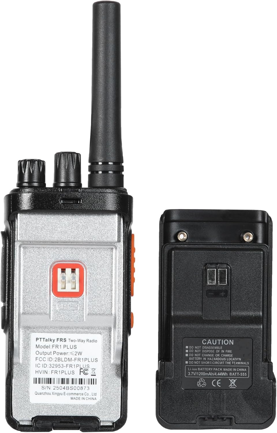 PTTalky FR1 Walkie Talkies for Adults Long Range, Rechargeable 2-Way Radio Walkie Talkie with Charge Cable Charger Dock for Hunting Commercial Cruises (2 Pack)
