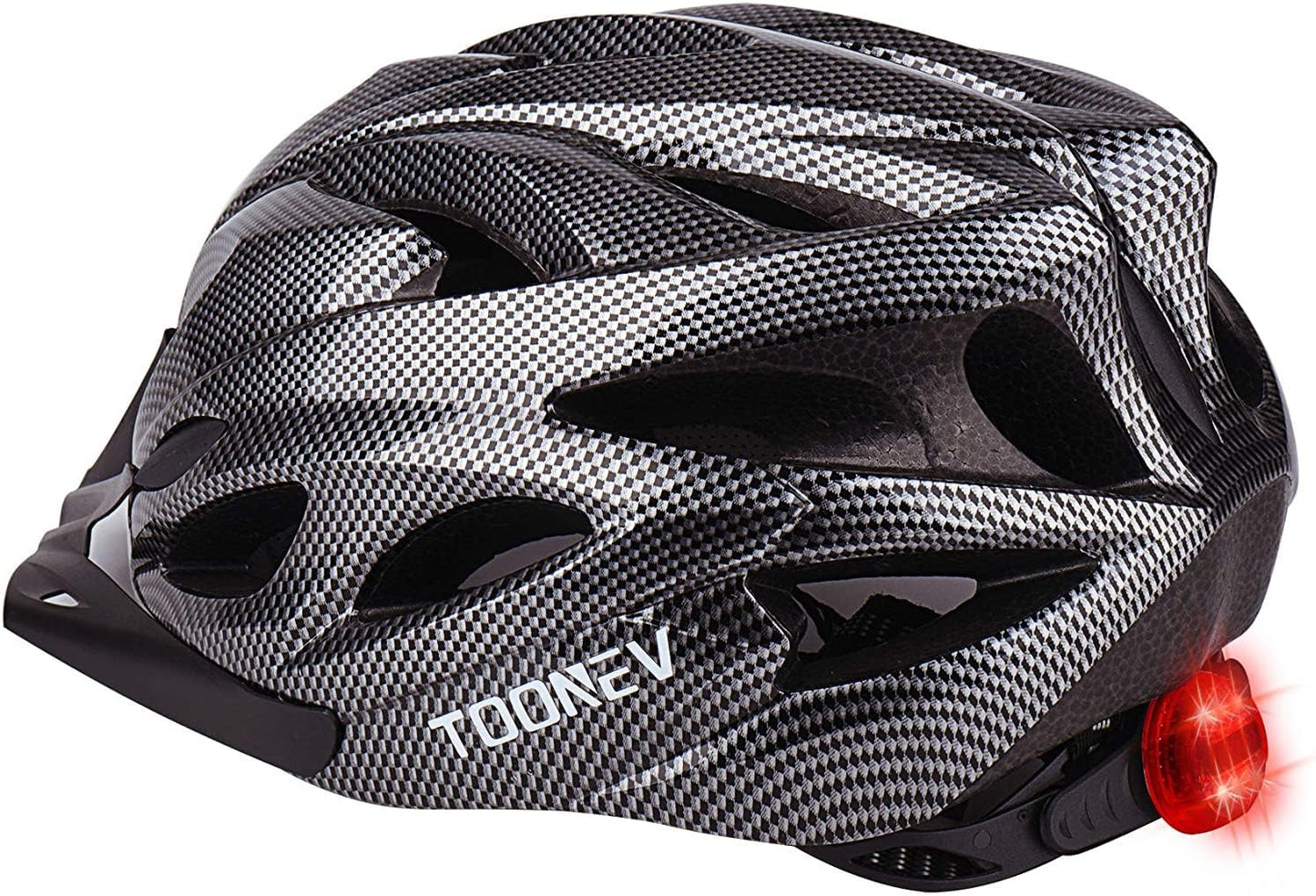 TOONEV Adult Bike Helmet with Safety LED Light,Lightweight Integrally Sport Mountain Bicycle Helmet Adjustable Size 54 to 62CM for Men Women Cycling Helmet