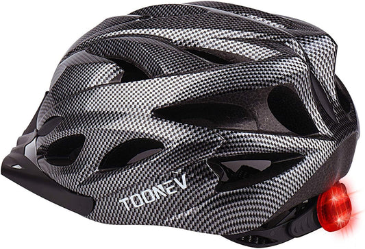 TOONEV Adult Bike Helmet with Safety LED Light,Lightweight Integrally Sport Mountain Bicycle Helmet Adjustable Size 54 to 62CM for Men Women Cycling Helmet - PuriLite