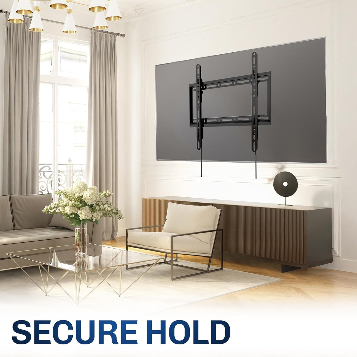 VIVO Extra Large Heavy Duty 43 to 100 inch LCD LED Curved and Flat Panel Screen, TV Wall Mount Bracket with Max 800x400mmmm VESA, Black, MOUNT-VW100F
