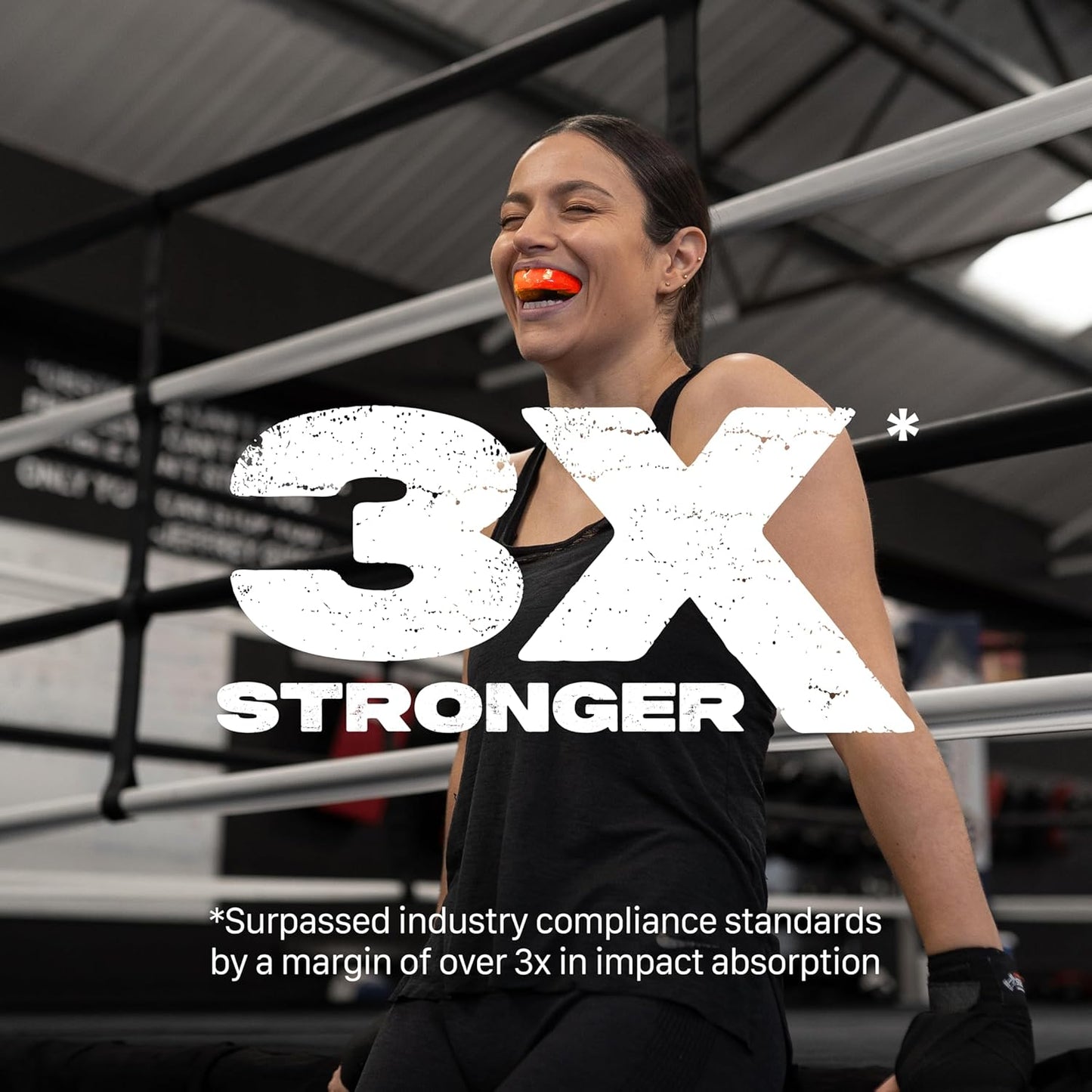 SAFEJAWZ Mouthguard Strapless Slim Fit, Adults and Junior with Case for Boxing, Basketball, Football, MMA, Martial Arts, Hockey and All Contact Sports (Adults (12+ Years), Black)