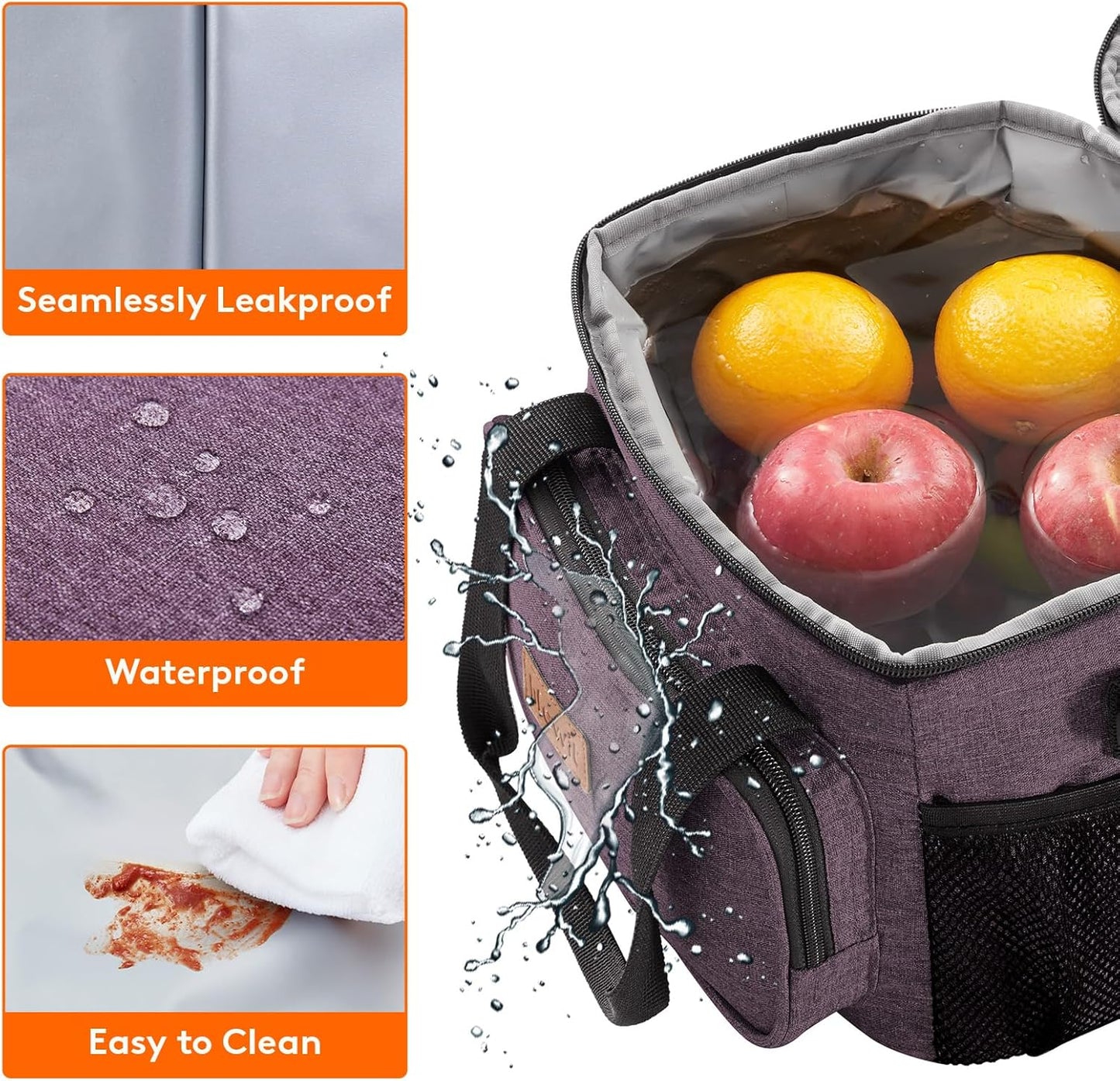 Lifewit Lunch Bag for Men, Insulated Lunch Box Leakproof Soft Cooler Cooling Tote for Adult Women, Waterproof Reusable Lunch Bags for Work Office Outdoor Picnic Camping, Black, 12-Can (9L)