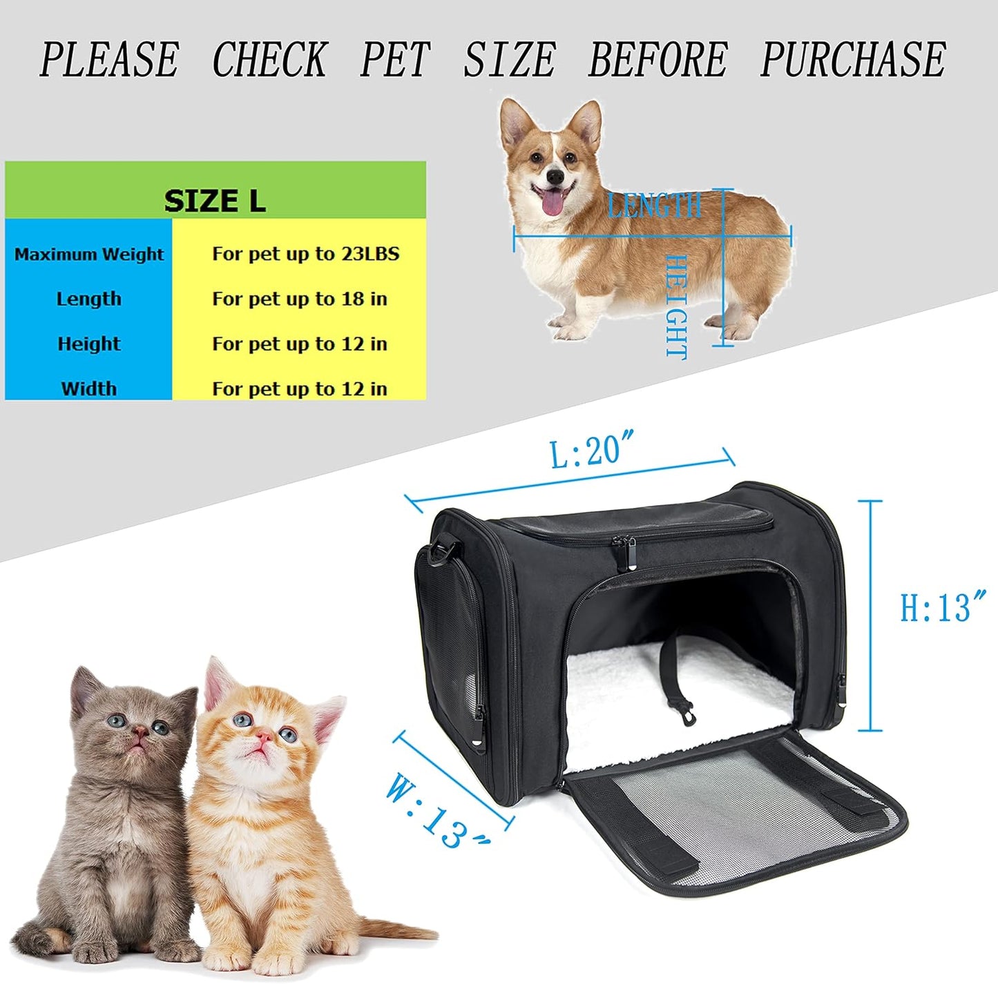 NextFri Soft Sided Carrier for Cats Dogs,TSA Airline Approved Collapsible Travel Pet Carrier (Magenta, Medium)