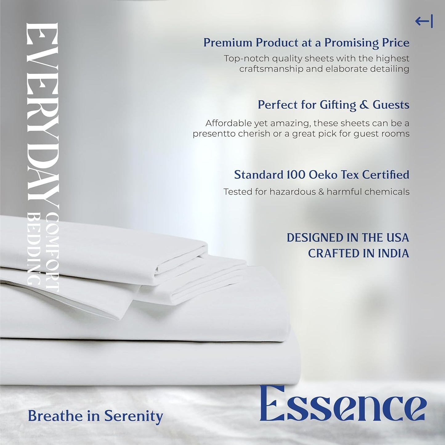 Mayfair Linen 100% Organic Cotton Percale Sheets Full Size - White Cotton Percale Sheets Full, 4 Piece Full Percale Sheet Sets, Soft & Crisp, Cooling Sheets, 16" Deep Pocket Hotel Sheets Full Size