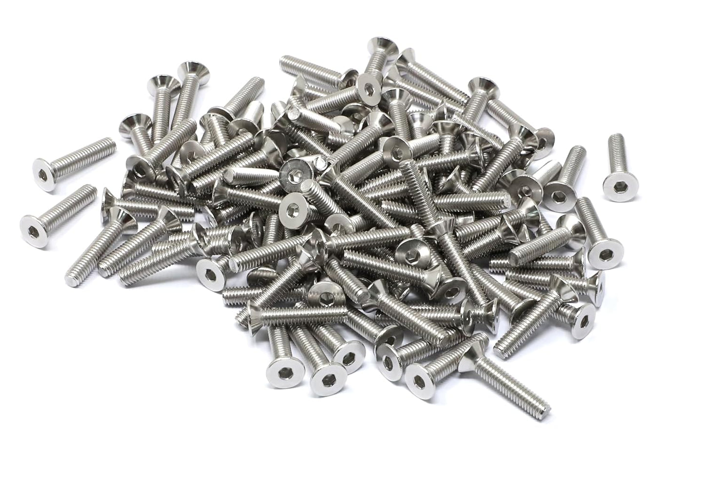 iexcell 5 Pcs M8 x 80mm Thread Pitch 1.25 mm Stainless Steel 304 Hex Socket Flat Head Cap Screws Bolts Kit