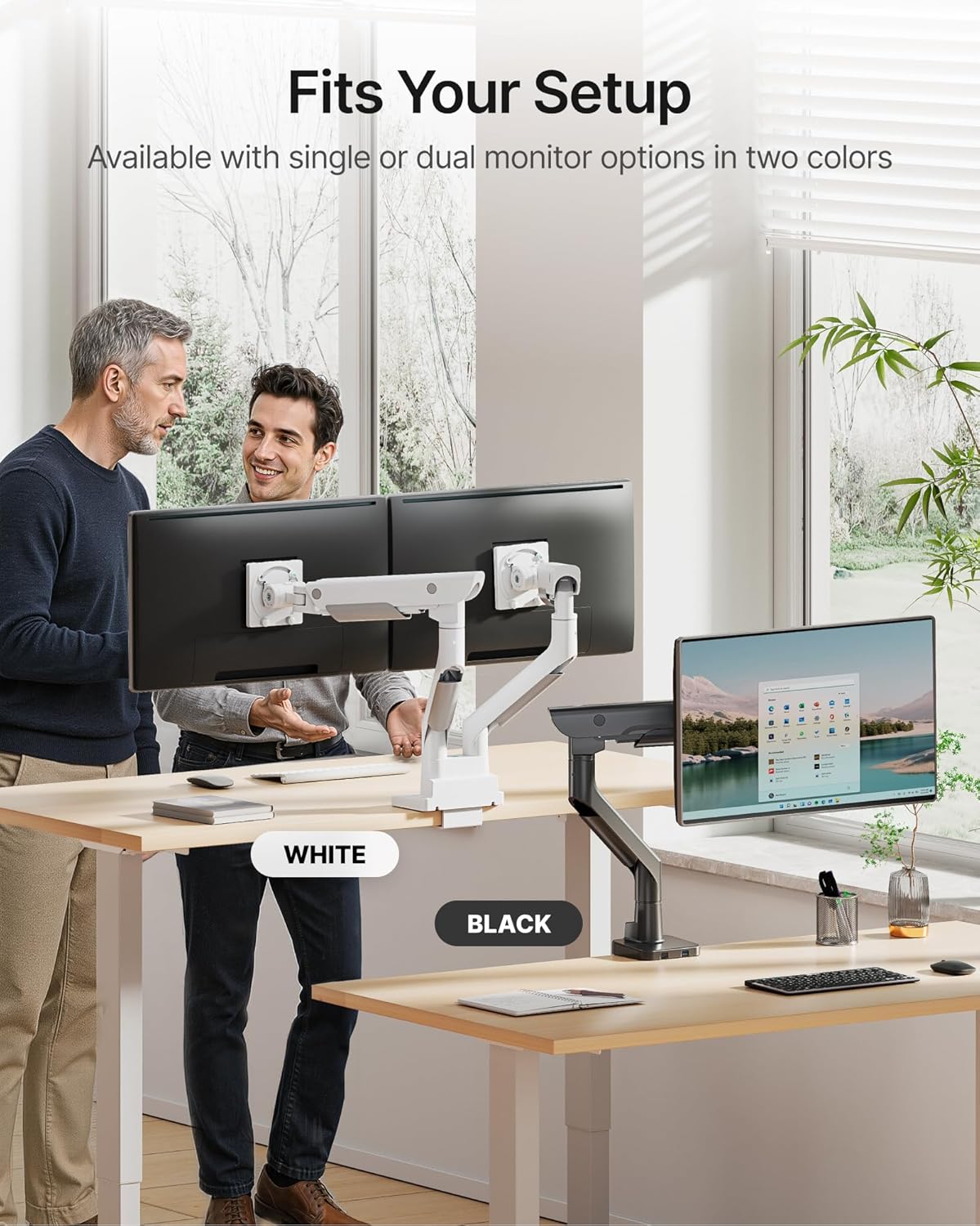 monTEK Premium Aluminum Monitor Arm for 17–57” Ultrawide Screens up to 59 lbs, USB 3.0 Single Desk Mount with Adjustable Gas Spring, Quick-Release Plate, 10-Min Assembly, Clamp/Grommet, VESA 100x100