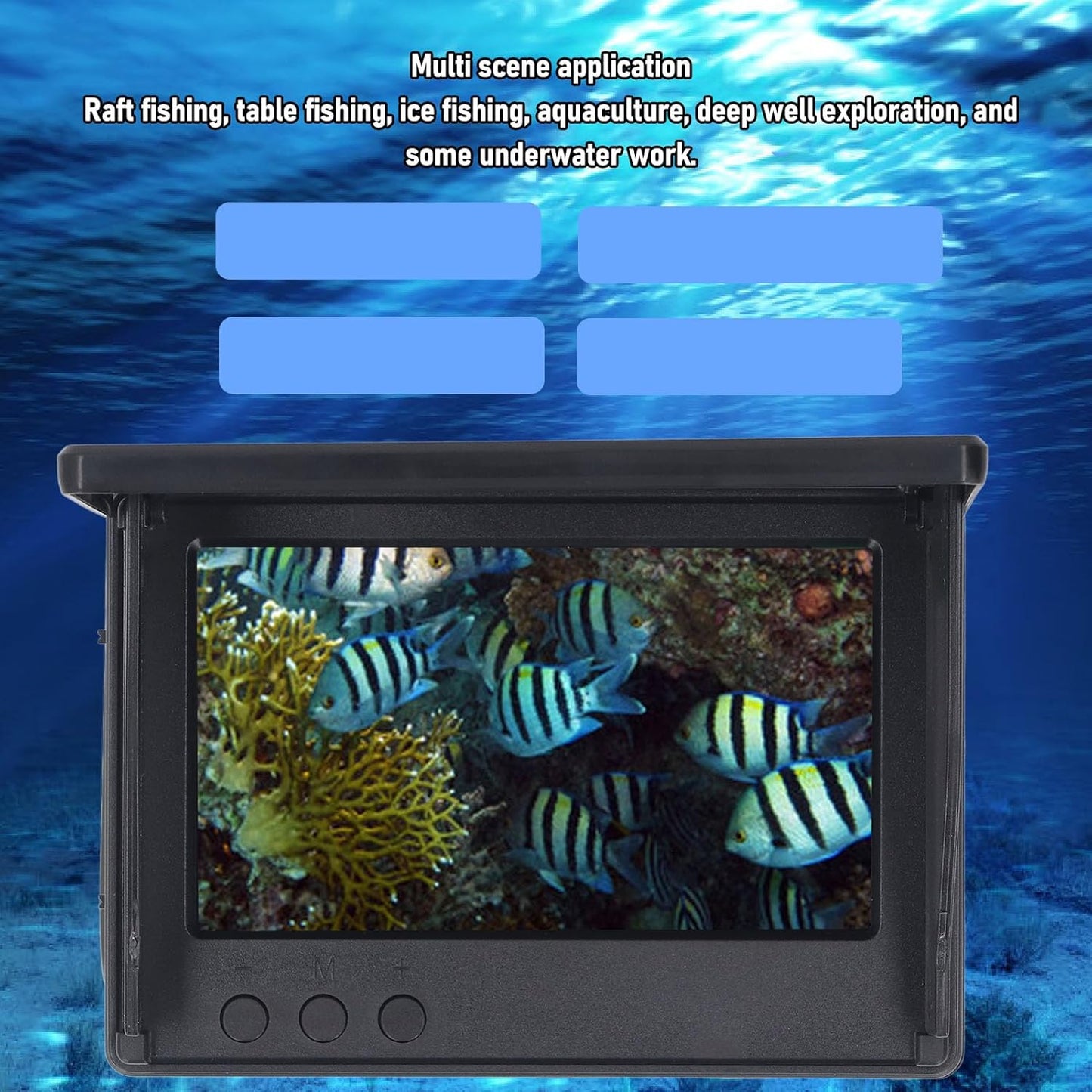 Underwater Fishing Camera Kit, 1080P Portable Video Fish Finder with 4.3 Inch LCD Monitor, Professional Fishing Aid for Ice Lake Sea Boat Fishing