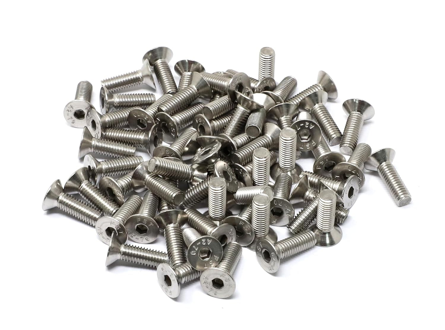 iexcell 5 Pcs M8 x 80mm Thread Pitch 1.25 mm Stainless Steel 304 Hex Socket Flat Head Cap Screws Bolts Kit