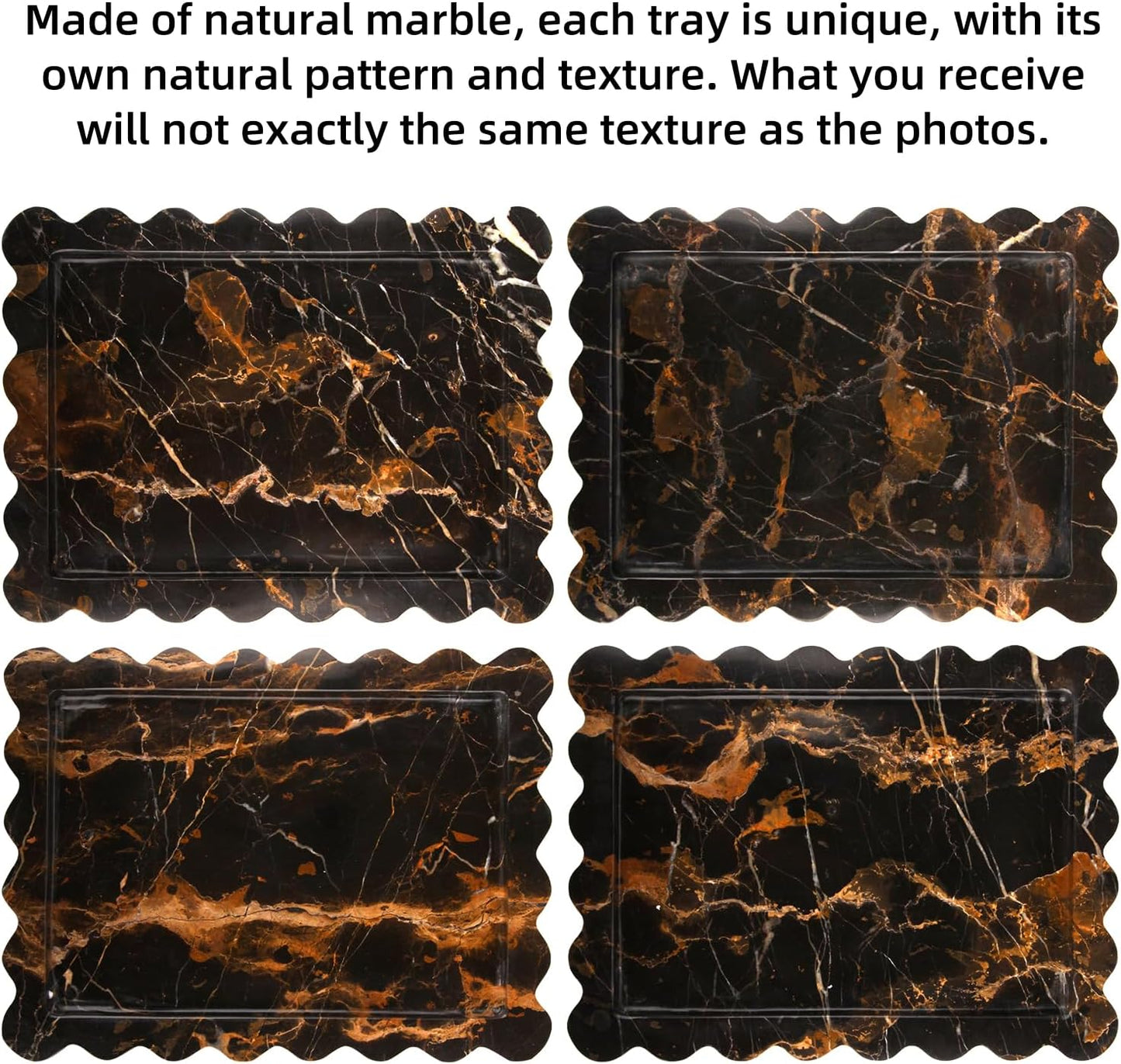 HESHIBI Marble Decorative Tray, Square, 8x8 inches, Rosso Lepanto, Luxury Natural Stone, Bathroom Vanity, Dresser Top, Kitchen Sink, Trinket Ring Tray