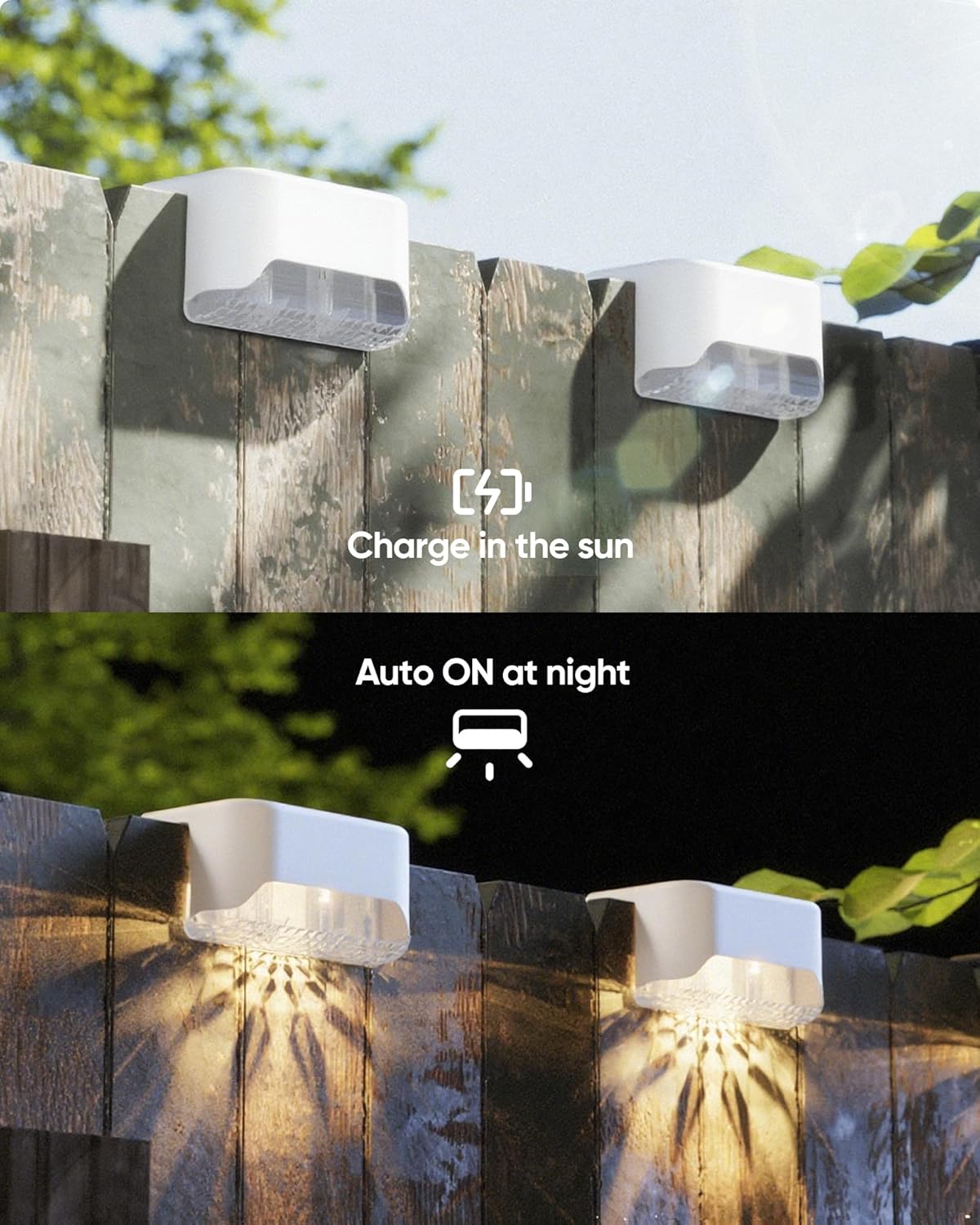 Solar Deck Lights 16 Pack Solar Fence Light Solar Powered Outdoor Step Light IP65 Waterproof LED Solar Pathway Light for Deck Fence Railing Garden Patio StairYard, Black