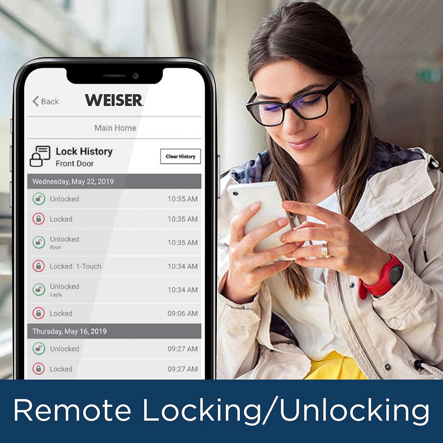 Weiser Halo Matte Black WiFi Smart Lock, Keyless Entry Door Lock, Touchscreen Keypad Door Lock, Amazon Alexa & Google Assistant/Google Home Compatible, Deadbolt Lock, Smart Locks for Entry Door