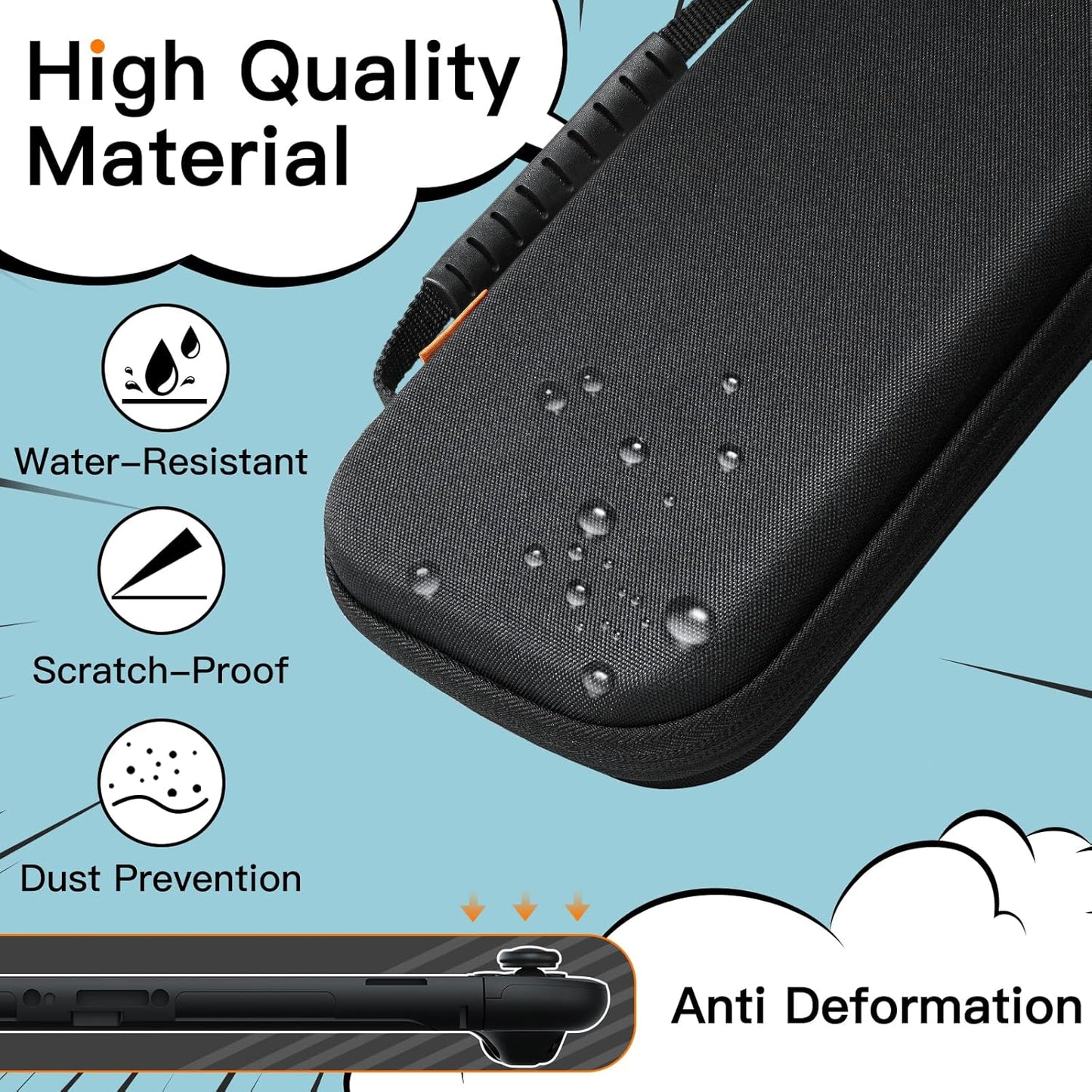 JETech Carrying Case for Nintendo Switch 2 (2025) 7.9 Inch, Hard Shell Portable Travel Bag with 10 Game Card Slots and Accessories Pouch, Lightweight Anti-Scratch Protection (Black)